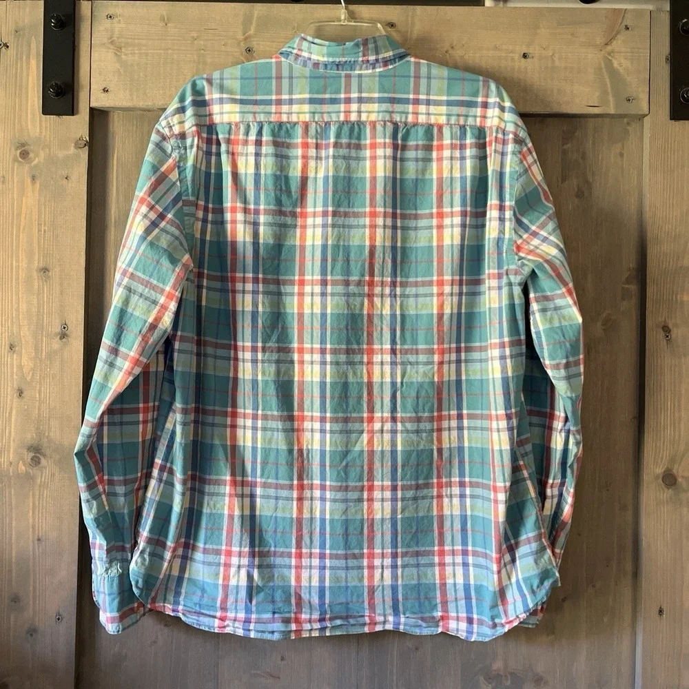 J.Crew Mens XL‎ Flex Washed Plaid Button Down Shirt Stretch Long Sleeve BP971